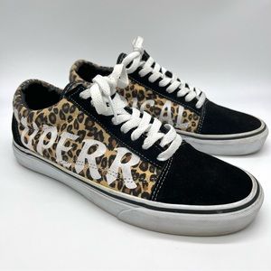Superradical Black & Leopard Print Low Top Skate Shoes EU 40 Men 7.5 Wo 9.5